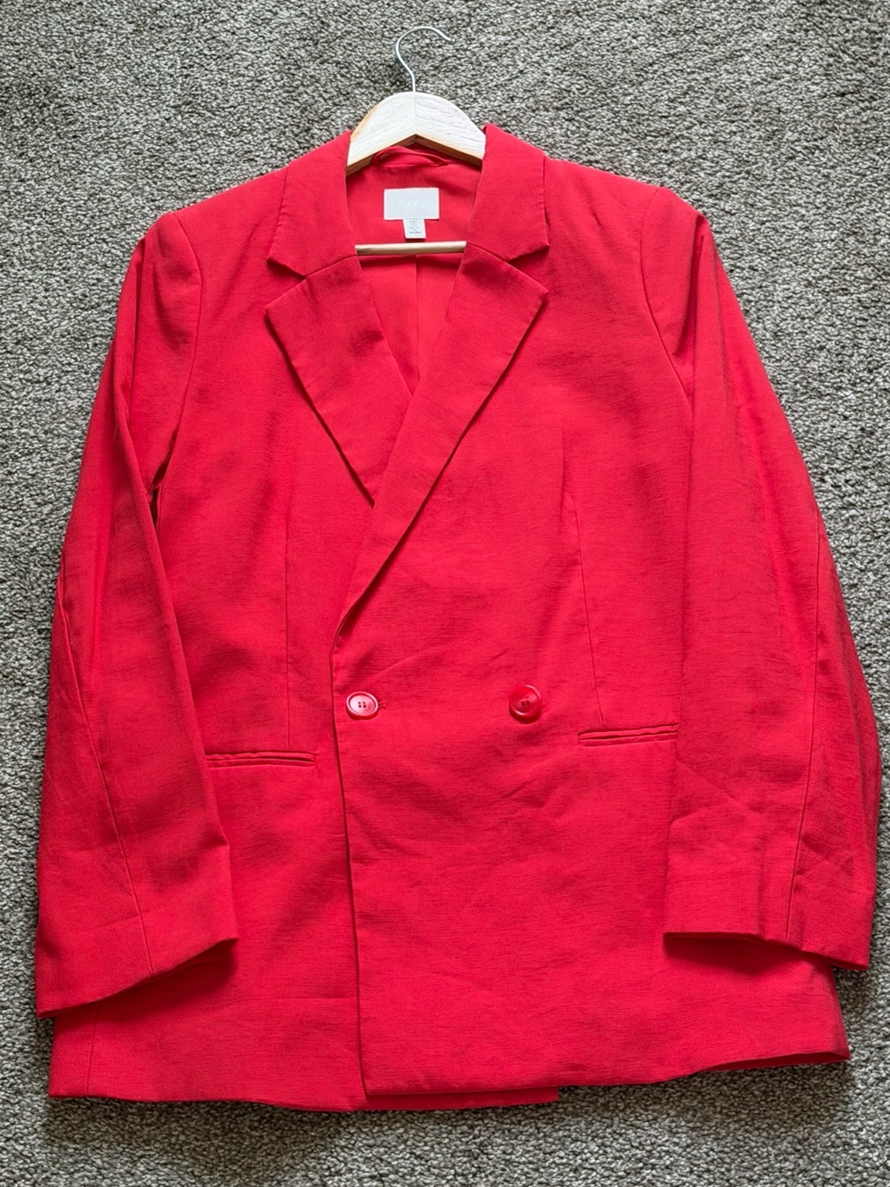 H&M Red Double-Breasted Women's Blazer